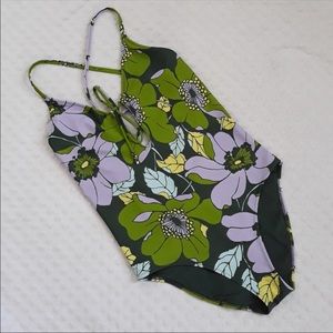 New Aerie Floral print one piece swimsuit Medium